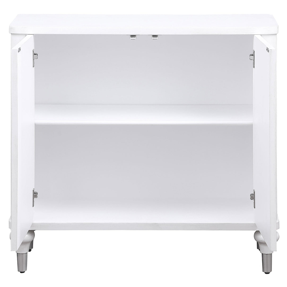 Cardella Distressed White 2-Door Mandala Accent Cabinet from Coaster - Luna Furniture