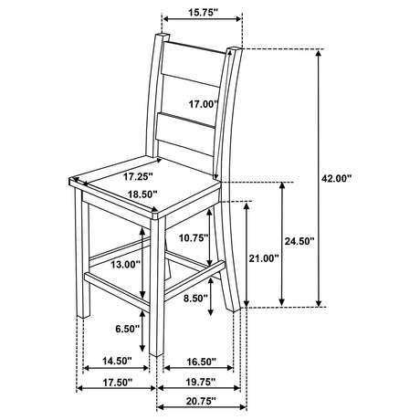 Cardova Vineyard Oak 5-Piece Counter Height Dining Set from Coaster - Luna Furniture
