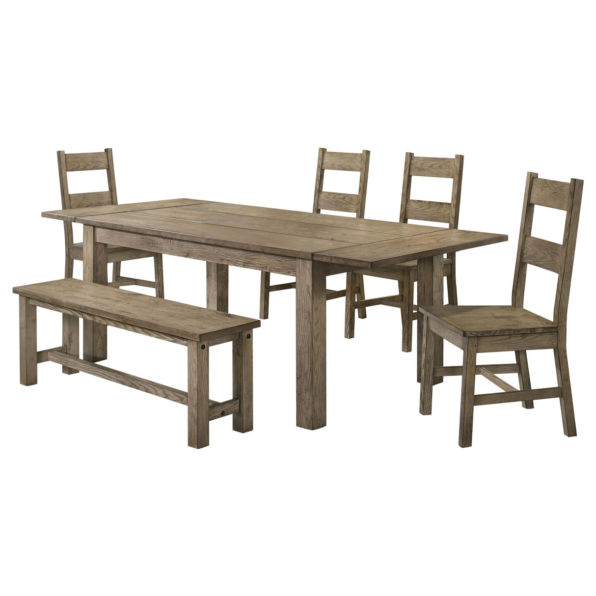 Cardova Vineyard Oak 6-Piece Extension Table Dining Set from Coaster - Luna Furniture