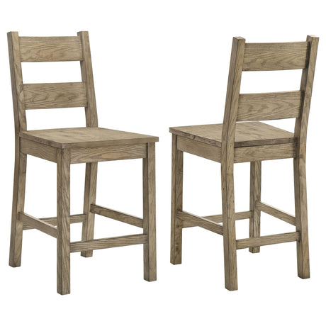 Cardova Vineyard Oak Counter Height Dining Chair, Set of 2 from Coaster - Luna Furniture