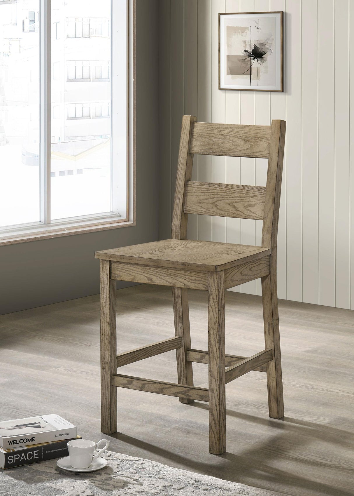 Cardova Vineyard Oak Counter Height Dining Chair, Set of 2 from Coaster - Luna Furniture