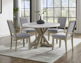 Carena Wheat/Gray Round Marble Top Dining Room Set from Steve Silver - Luna Furniture