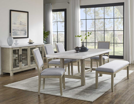 Carena Wheat/Gray Marble Top Dining Room Set from Steve Silver - Luna Furniture