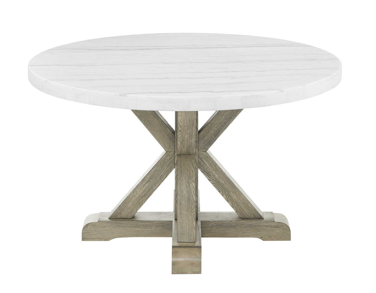 Carena 52-inch Round White Marble Top Dining Table from Steve Silver - Luna Furniture