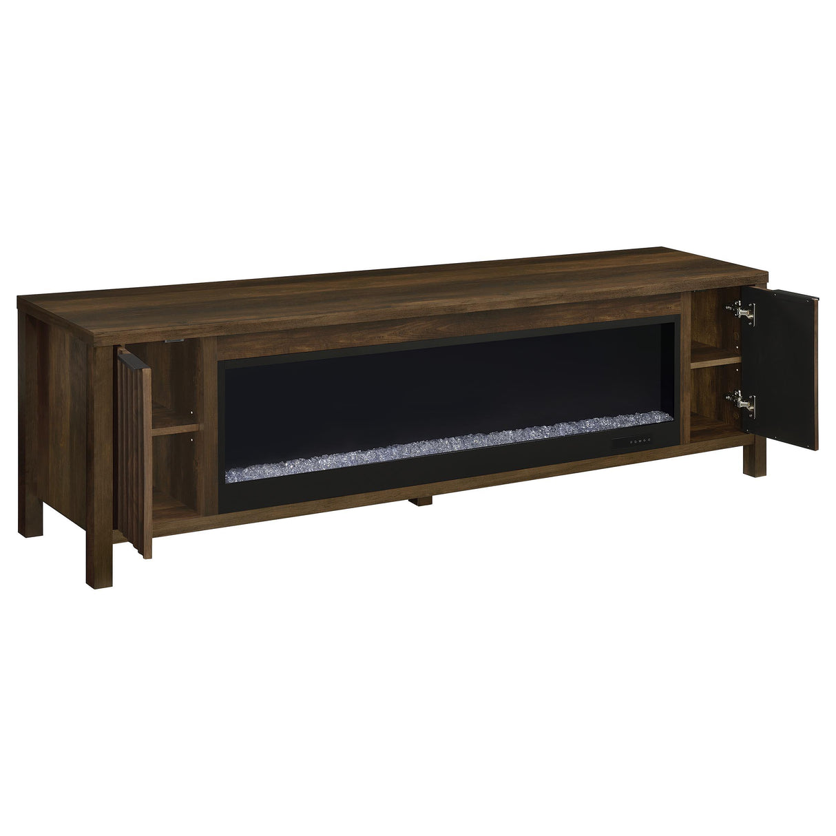 Carey Dark Pine 79-inch TV Stand Fireplace Media Console from Coaster - Luna Furniture