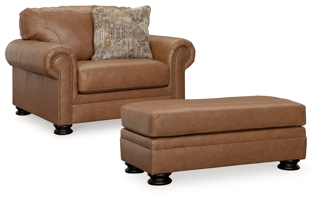 Carianna Chair and Ottoman in Caramel from Ashley - Luna Furniture