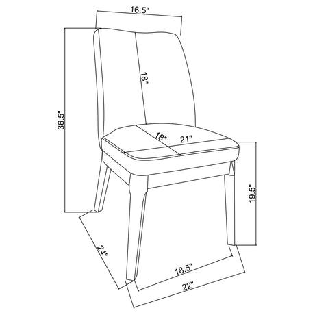 Carissa Beige Upholstered Dining Side Chair, Set of 2 from Coaster - Luna Furniture