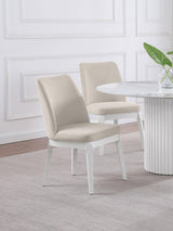 Carissa Beige Upholstered Dining Side Chair, Set of 2 from Coaster - Luna Furniture