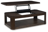 Carlibrie Warm Brown Lift-Top Coffee Table from Ashley - Luna Furniture