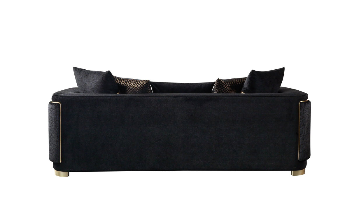 Carlina Black Velvet Sofa & Loveseat from Nova Furniture - Luna Furniture