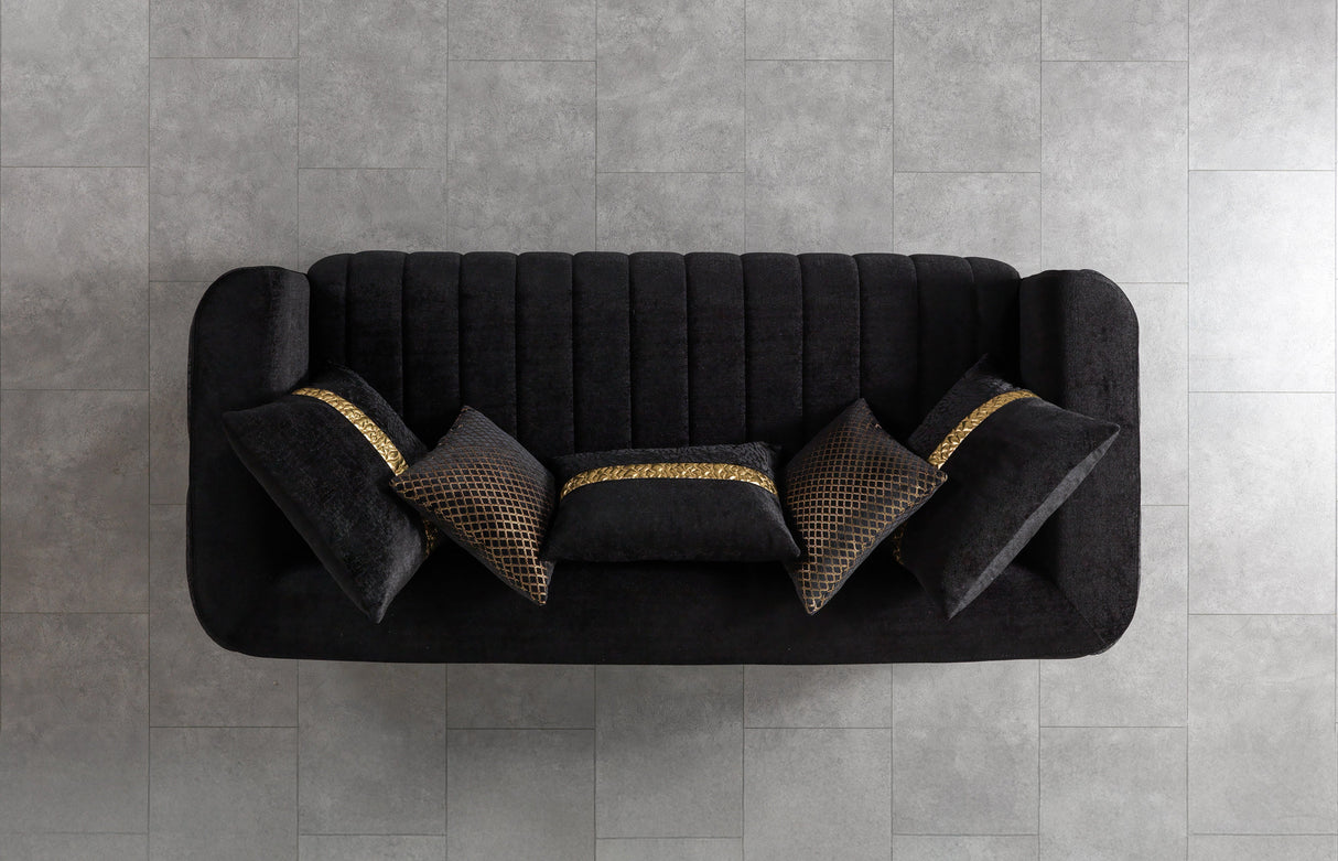 Carlina Black Velvet Sofa & Loveseat from Nova Furniture - Luna Furniture