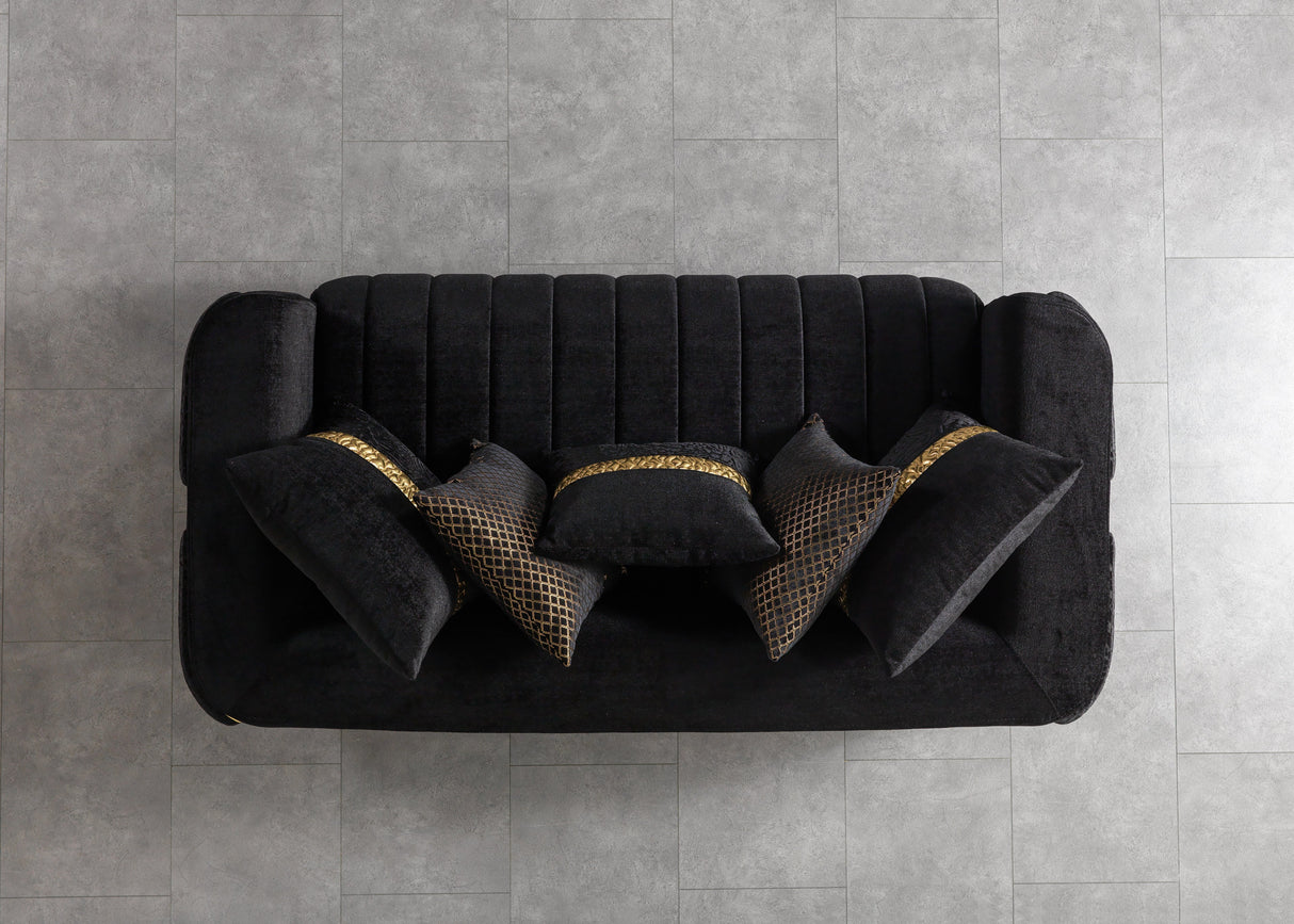 Carlina Black Velvet Sofa & Loveseat from Nova Furniture - Luna Furniture