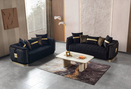 Carlina Black Velvet Sofa & Loveseat from Nova Furniture - Luna Furniture