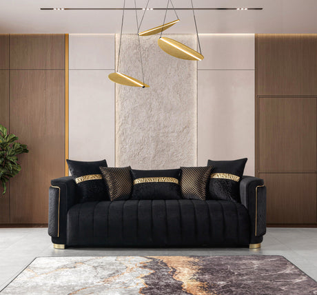 Carlina Black Velvet Sofa & Loveseat from Nova Furniture - Luna Furniture