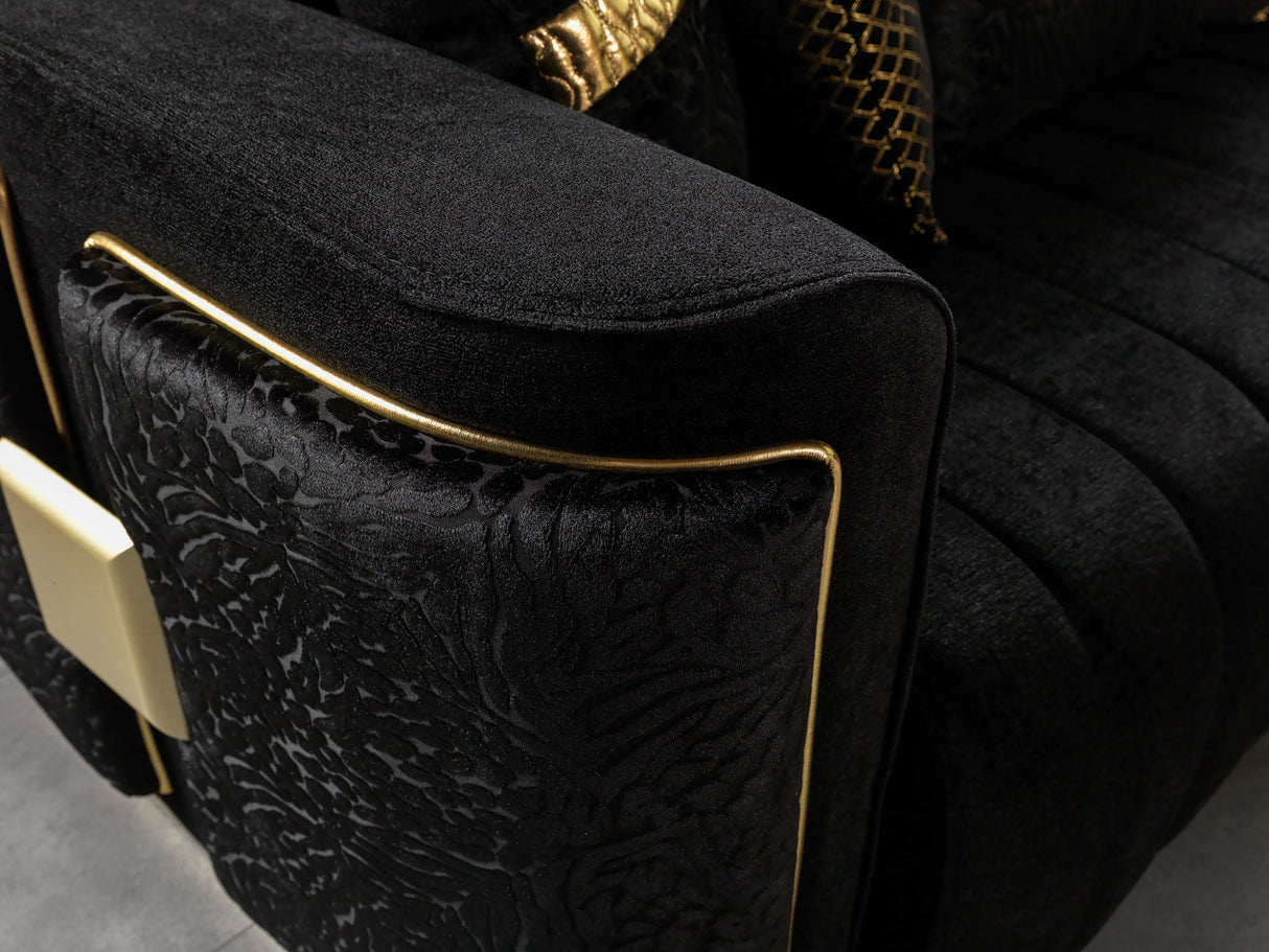 Carlina Black Velvet Sofa & Loveseat from Nova Furniture - Luna Furniture