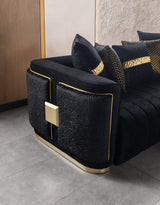 Carlina Black Velvet Sofa & Loveseat from Nova Furniture - Luna Furniture