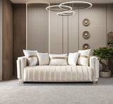 Carlina Ivory Velvet Sofa from Nova Furniture - Luna Furniture