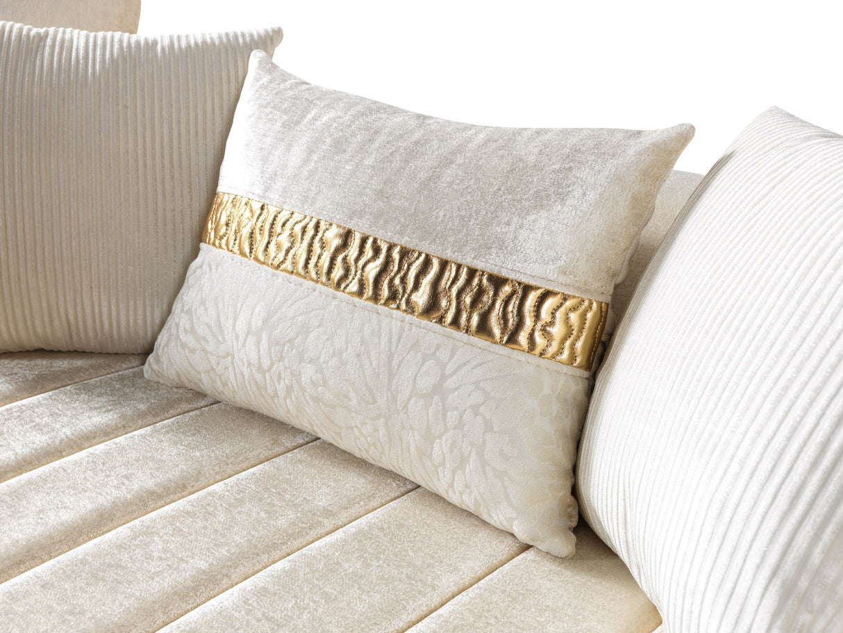 Carlina Ivory Velvet Sofa from Nova Furniture - Luna Furniture