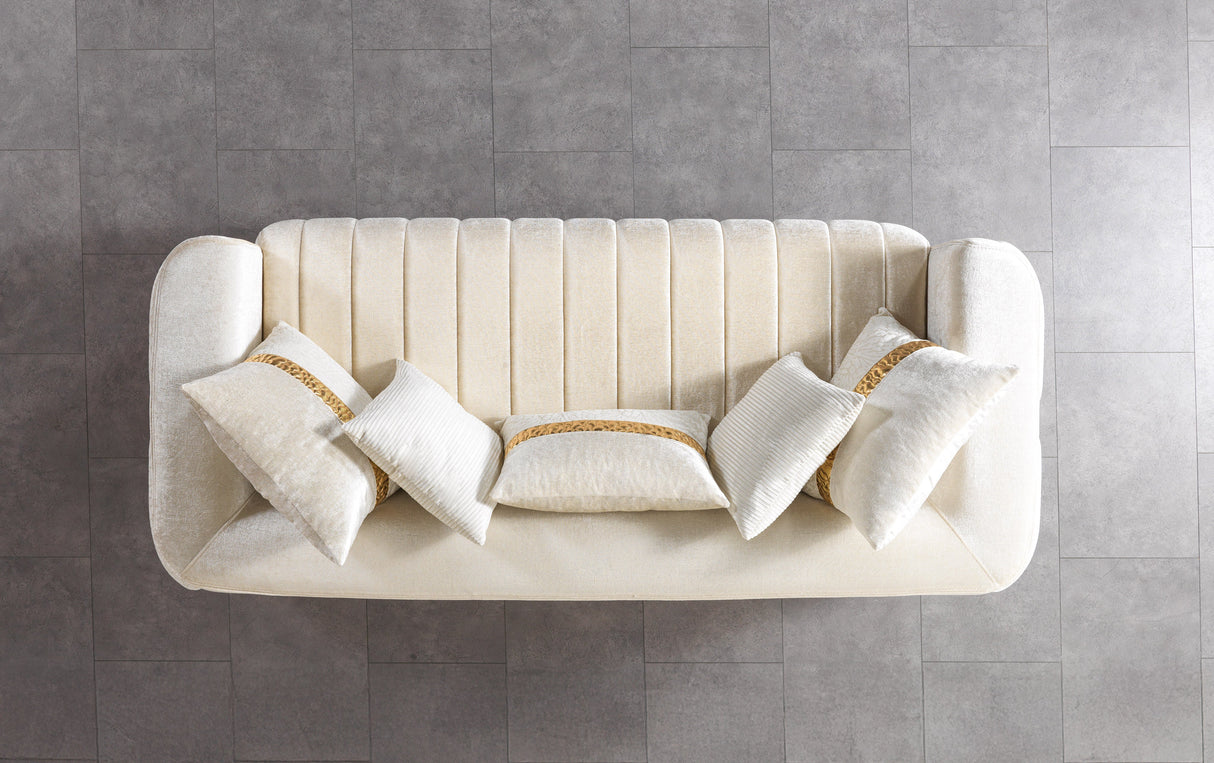 Carlina Ivory Velvet Sofa from Nova Furniture - Luna Furniture