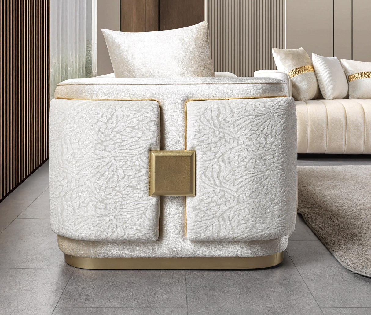 Carlina Ivory Velvet Sofa & Loveseat from Nova Furniture - Luna Furniture