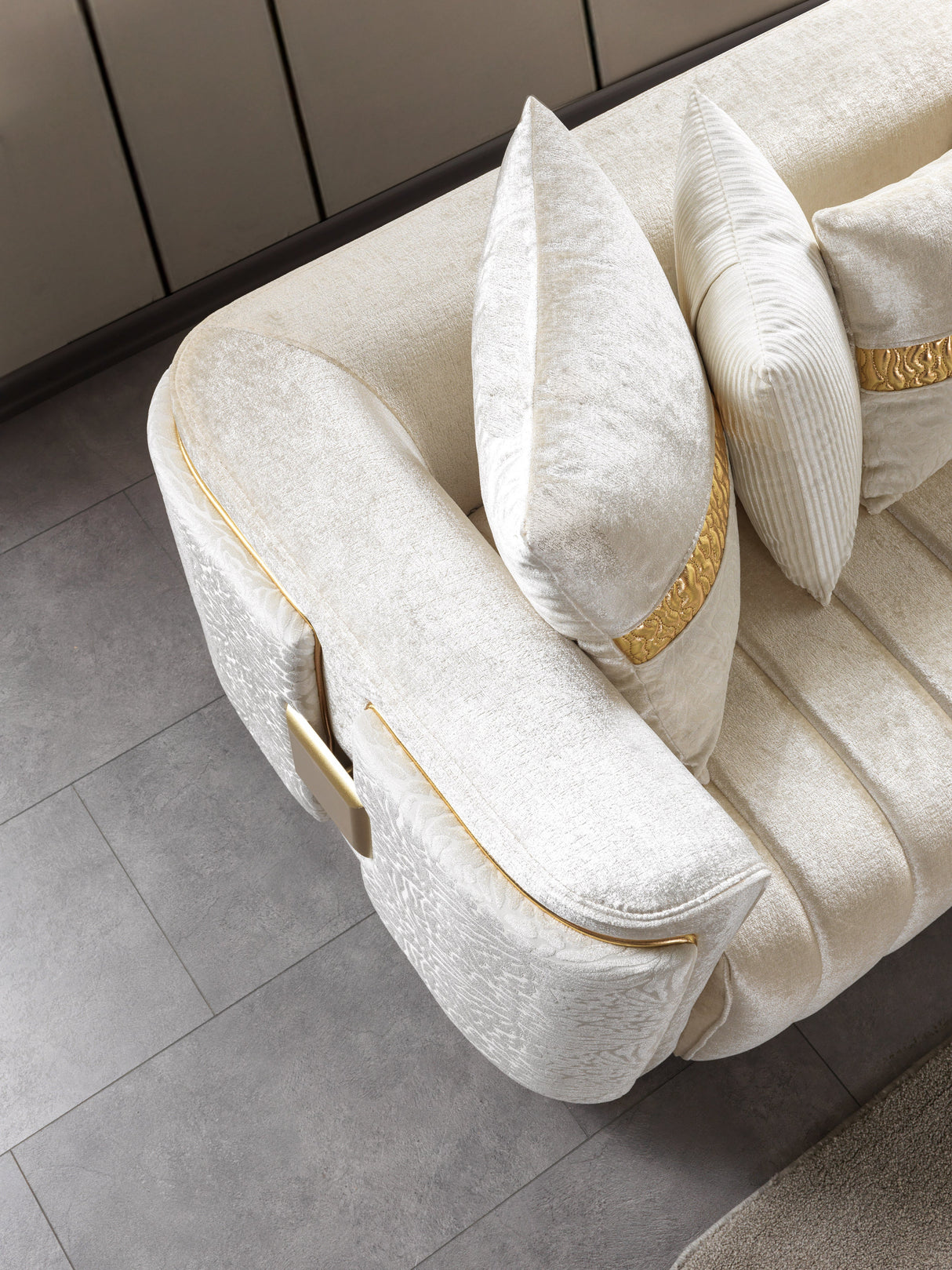 Carlina Ivory Velvet Sofa & Loveseat from Nova Furniture - Luna Furniture