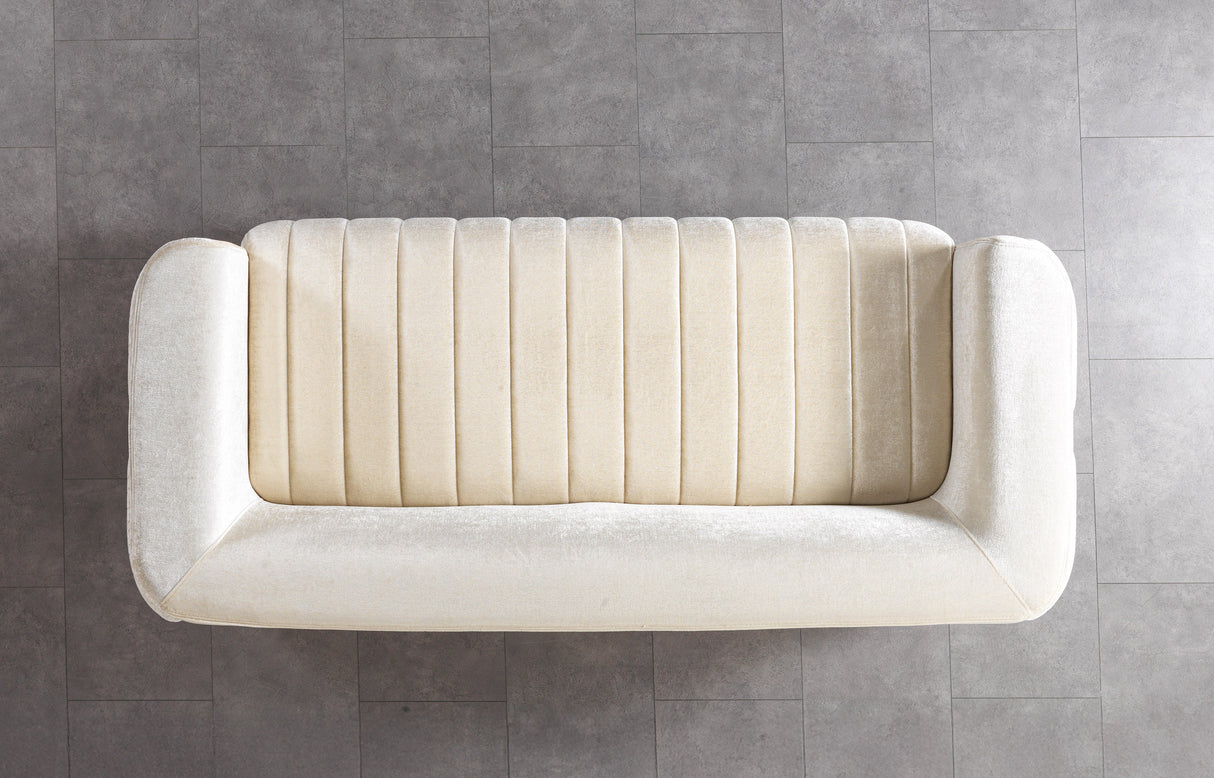 Carlina Ivory Velvet Sofa & Loveseat from Nova Furniture - Luna Furniture