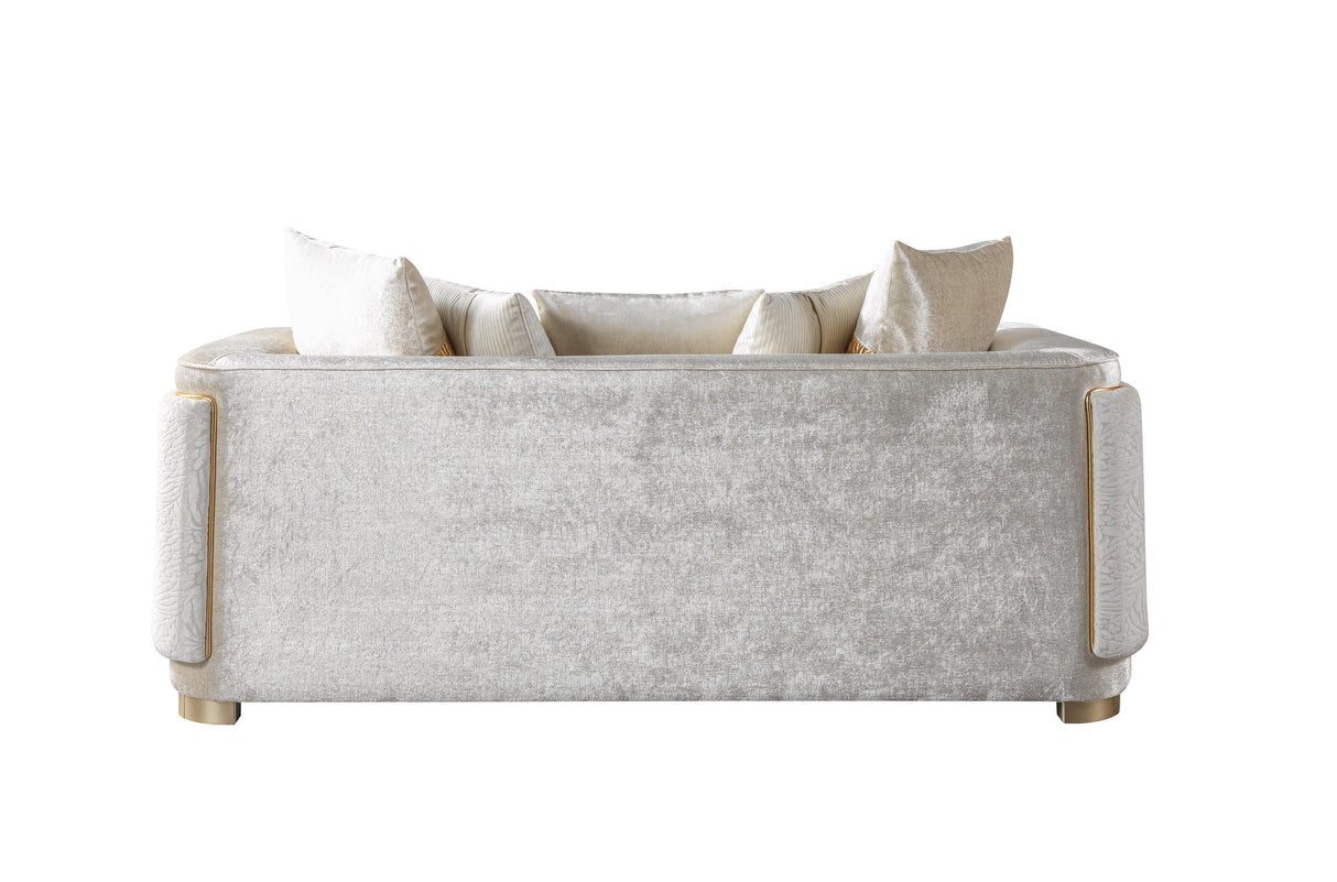 Carlina Ivory Velvet Sofa & Loveseat from Nova Furniture - Luna Furniture