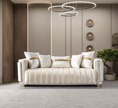 Carlina Ivory Velvet Sofa & Loveseat from Nova Furniture - Luna Furniture