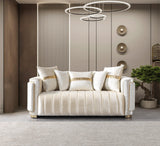 Carlina Ivory Velvet Sofa & Loveseat from Nova Furniture - Luna Furniture