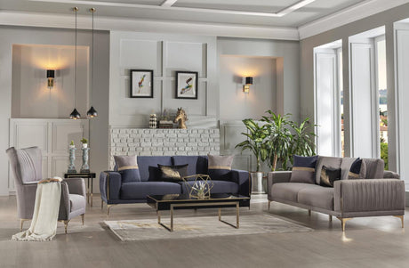 Carlino Napoly Navy Blue Loveseat from Bellona - Luna Furniture