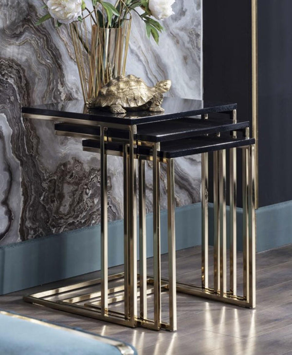 Carlino High Gloss Black Nesting Table