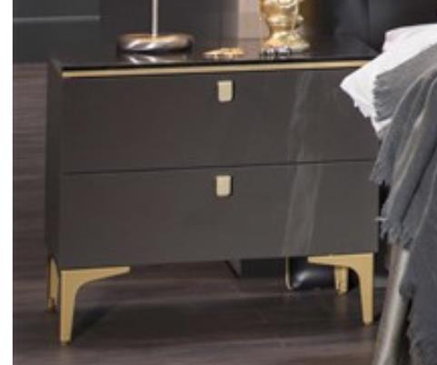 Carlino Prada Grey/Carlino Marble Nightstand from Bellona - Luna Furniture