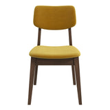Carlos Dark Yellow Velvet Solid Back Side Chair from Midinmod - Luna Furniture