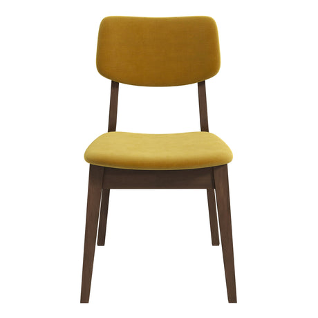 Carlos Dark Yellow Velvet Solid Back Side Chair from Midinmod - Luna Furniture