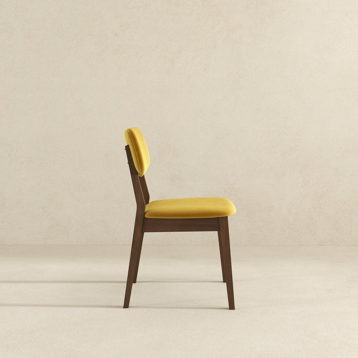 Carlos Dark Yellow Velvet Solid Back Side Chair from Midinmod - Luna Furniture