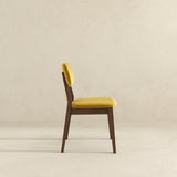 Carlos Dark Yellow Velvet Solid Back Side Chair from Midinmod - Luna Furniture