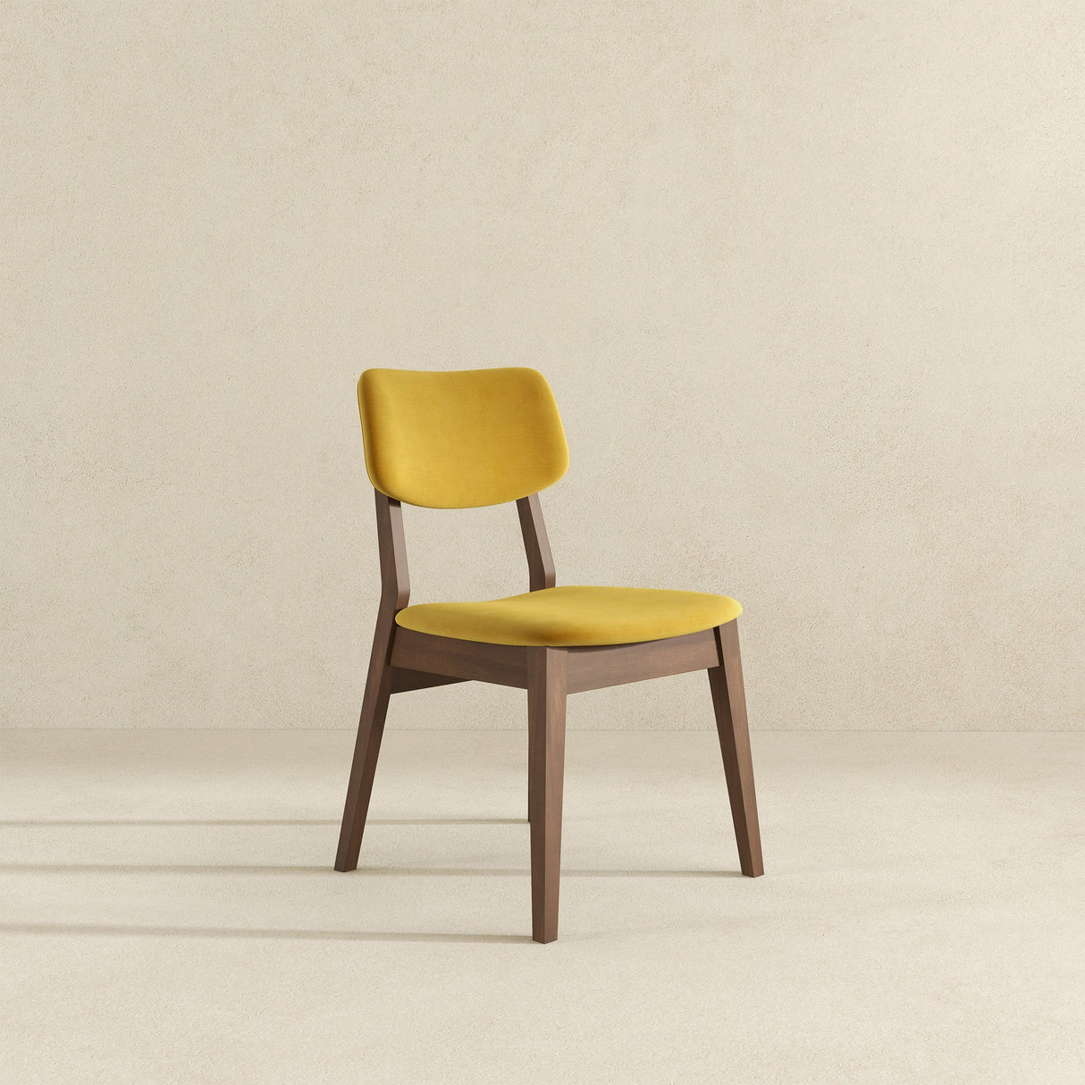 Carlos Dark Yellow Velvet Solid Back Side Chair from Midinmod - Luna Furniture