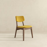 Carlos Dark Yellow Velvet Solid Back Side Chair from Midinmod - Luna Furniture