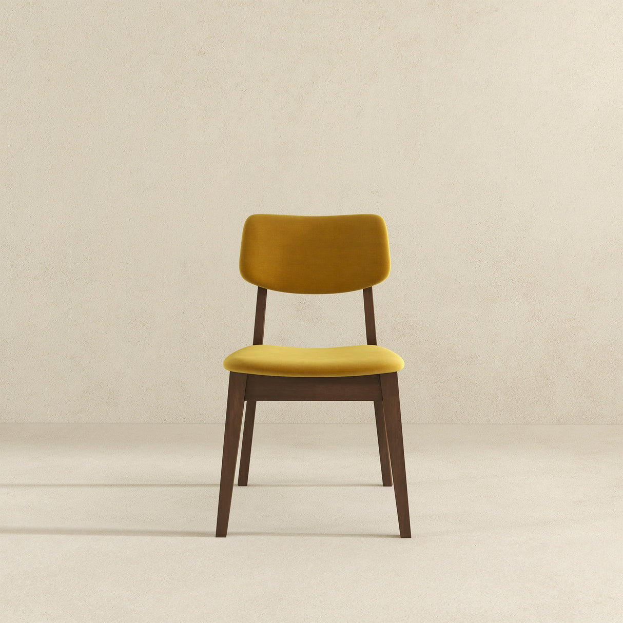 Carlos Dark Yellow Velvet Solid Back Side Chair from Midinmod - Luna Furniture
