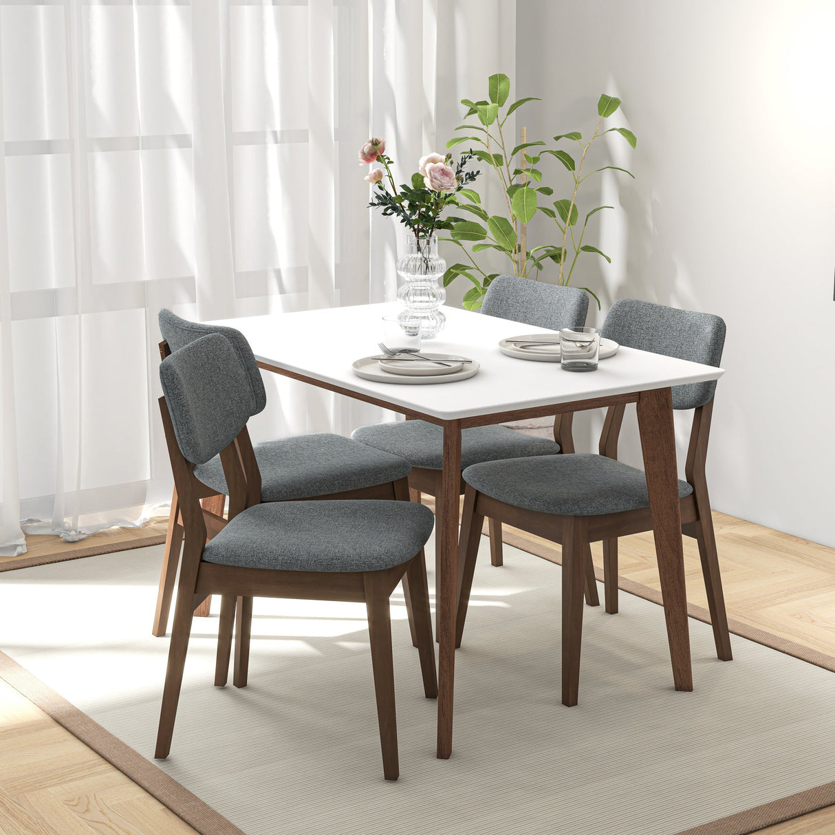 Carlos White Small Dining Table from Midinmod - Luna Furniture