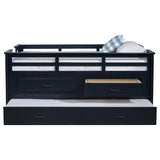 Carlsbad Navy Blue Wood Twin Captains Bed With Trundle from Coaster - Luna Furniture