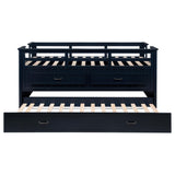 Carlsbad Navy Blue Wood Twin Captains Bed With Trundle from Coaster - Luna Furniture