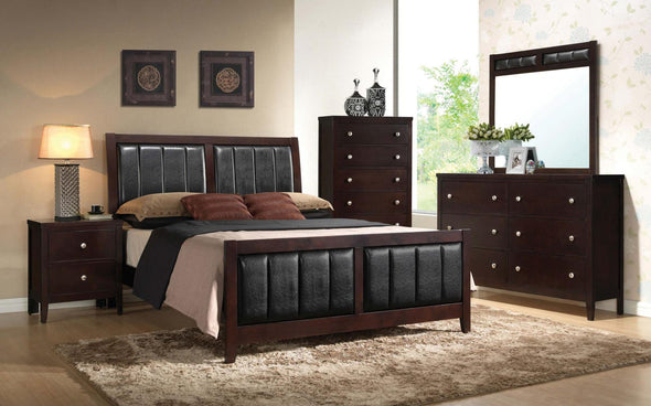 Carlton Cappuccino Upholstered Panel Bedroom Set
