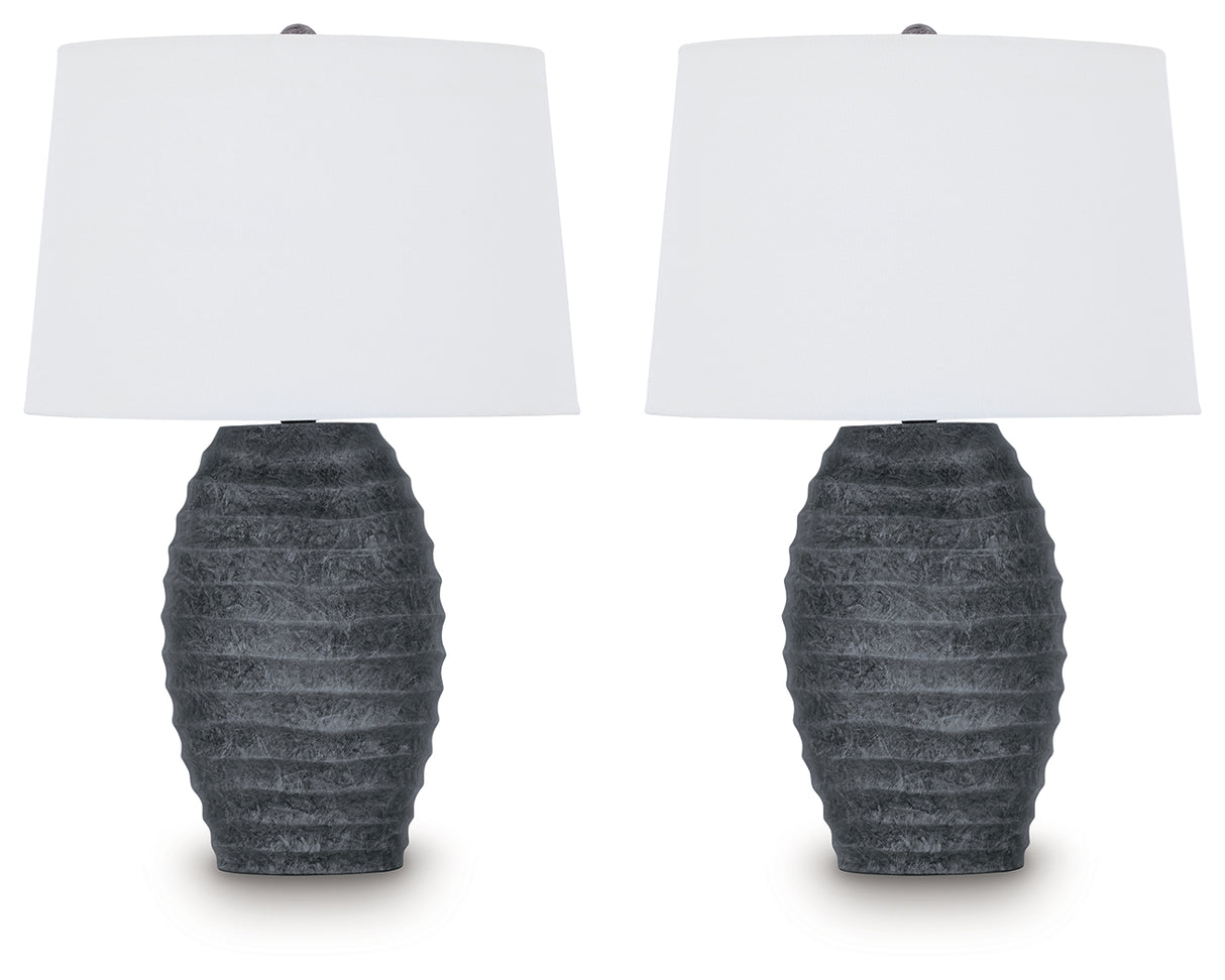 Caronick Antique Silver Finish Table Lamp (Set of 2) from Ashley - Luna Furniture