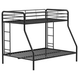 Carson Glossy Black Metal Twin Over Full Bunk Bed from Coaster - Luna Furniture