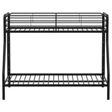 Carson Glossy Black Metal Twin Over Full Bunk Bed from Coaster - Luna Furniture