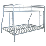 Carson Glossy Silver Metal Twin Over Full Bunk Bed from Coaster - Luna Furniture