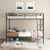 Carson Glossy Black Metal Twin Over Twin Bunk Bed from Coaster - Luna Furniture