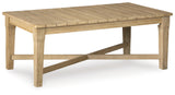 Carter Hall Beige Outdoor Coffee Table from Ashley - Luna Furniture