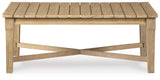 Carter Hall Beige Outdoor Coffee Table from Ashley - Luna Furniture